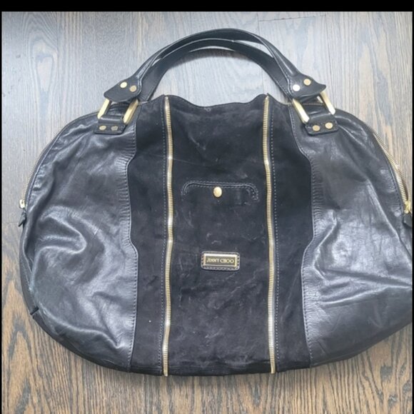 JIMMY CHOO Black Leather Expandable Bag - Picture 10 of 15